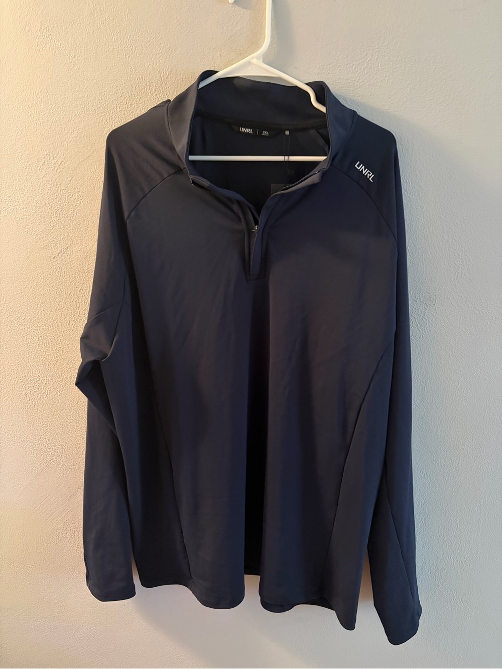 UNRL Pullover Navy Blue Highlands Quarter Zip Long Sleeve Shirt Men’s Size 3XL